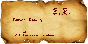 Bendi Remig névjegykártya